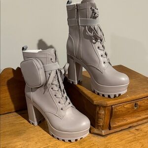 Cape Robbin Gray Lace Up Boots